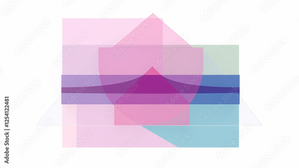 Geometric shapes layered in translucent colors, clean lines and symmetry offering a sleek contemporary design vibe.png Geometric shapes layered in translucent colors, clean lines and symmetry offering a sleek contemporary design vibe.png