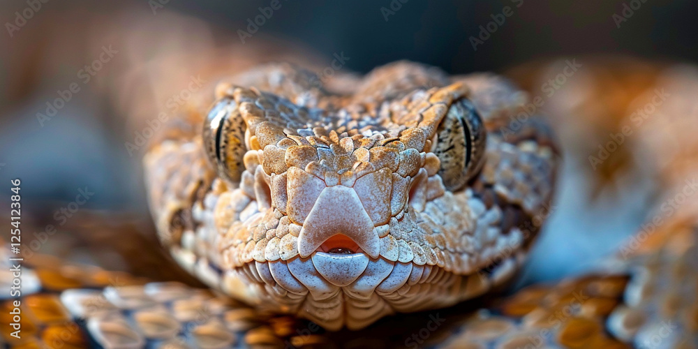 Close-up of patterned brown and tan snake showcasing distinctive head expressive eyes Close-up of patterned brown and tan snake showcasing distinctive head expressive eyes