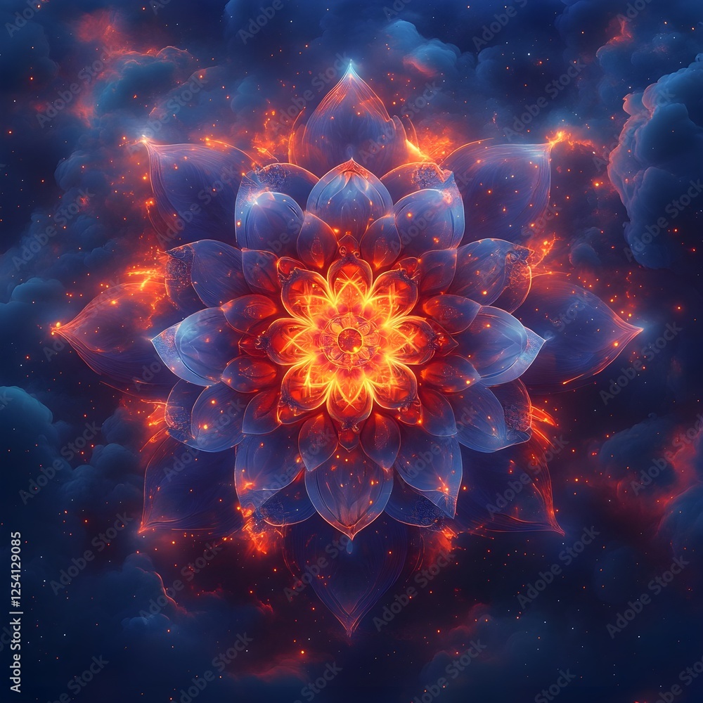 A floating, glowing mandala softly hovering over a pastel-toned background. A floating, glowing mandala softly hovering over a pastel-toned background.