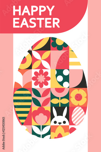 Brutal contemporary happy easter banner