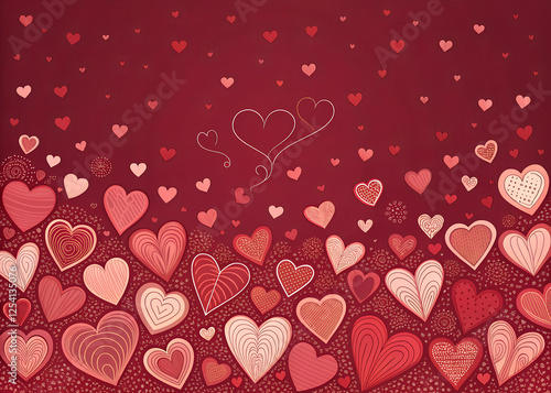 Valentine's background with hearts, love background concept, Happy saint valentine's day, 3d red hearts blur effect design, Celebration card, vector illustration