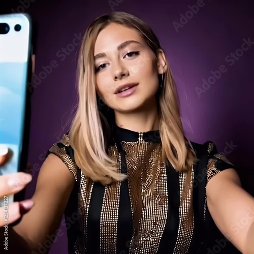 Trendy Influencer Livestreaming  Social Media Vibes