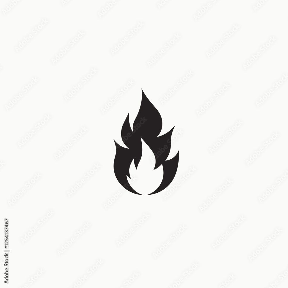 Stylized flame icon on minimalist background, representing energy Stylized flame icon on minimalist background, representing energy