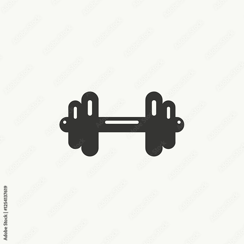Dumbbell silhouette on light background, minimalist fitness design Dumbbell silhouette on light background, minimalist fitness design