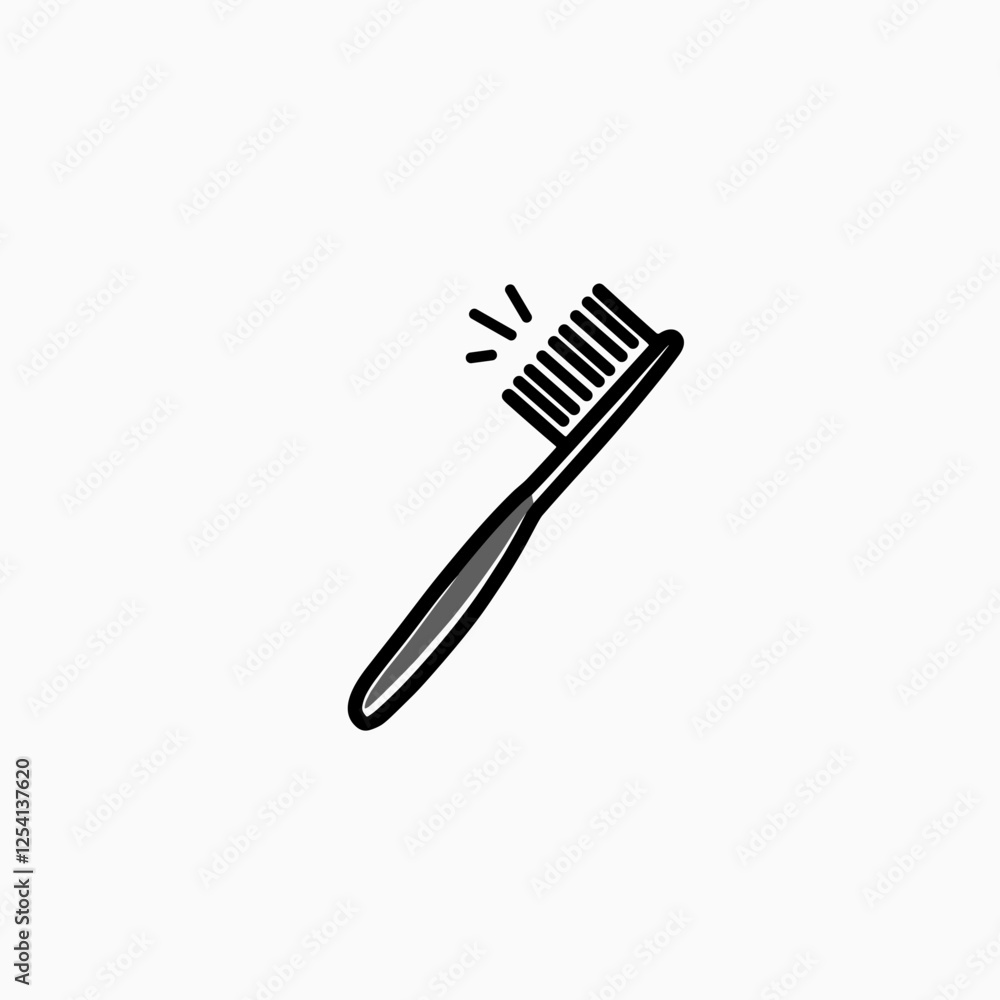Toothbrush sparkling with bristles against white background, dental hygiene Toothbrush sparkling with bristles against white background, dental hygiene