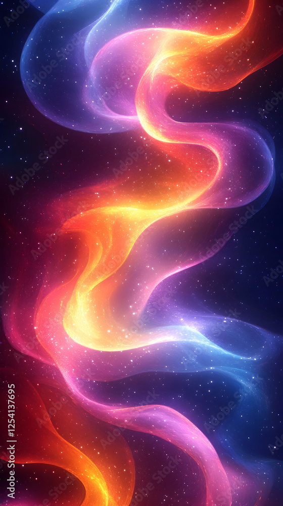 Vibrant Cosmic Waves: Colorful Fluid Dynamics in Digital Abstract Art Background Vibrant Cosmic Waves: Colorful Fluid Dynamics in Digital Abstract Art Background