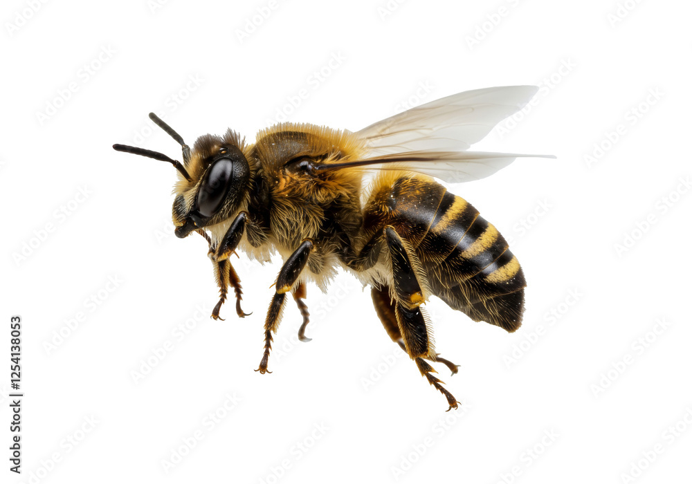 Bee flying isolated on white background Bee flying isolated on white background