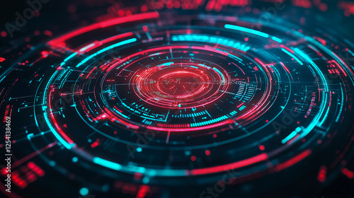 Wallpaper Mural Futuristic abstract technology network: complex hi-tech system for sci-fi project and technology background, digital innovation Torontodigital.ca