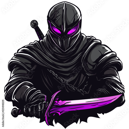 Mysterious knight in abyssal armor with a glowing sword showcases skill and power in the realm of esports