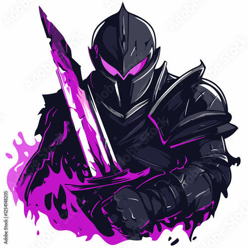 Corrupted knight logo featuring dark armor and glowing elements, emblematic of competitive esports aesthetic