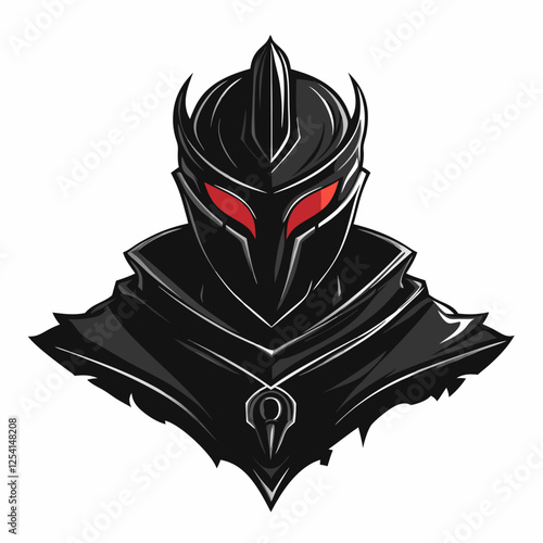 Esports logo featuring a dark knight with glowing hollow visor shrouded in mystery and strength