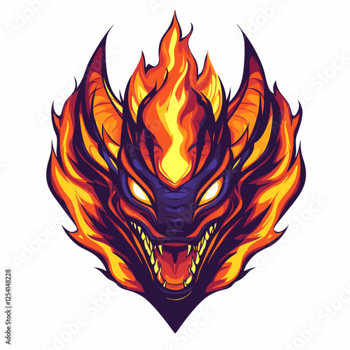 Colossal sea serpent engulfed in flames representing a fierce esports team spirit and determination