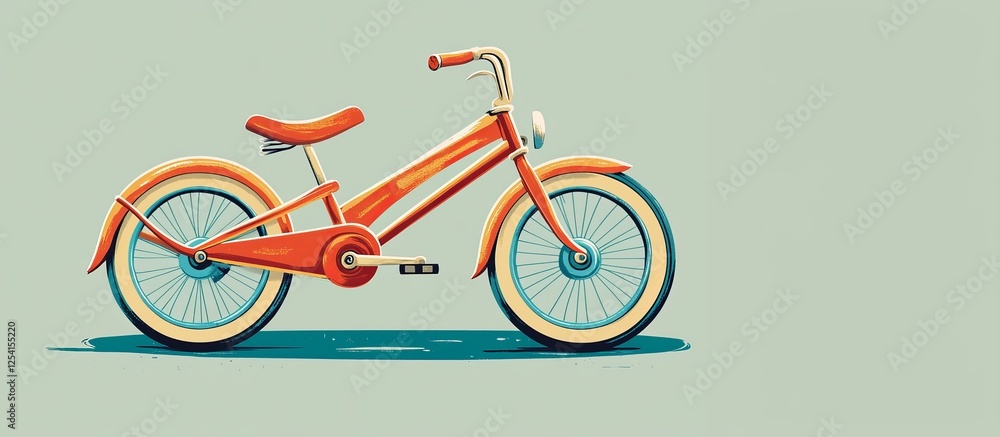 Fototapeta premium Red retro bicycle celebrating national bicycle month