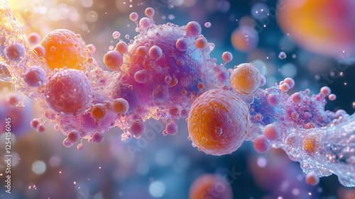 Wallpaper Mural Diverse neuro-map showcasing vibrant cellular structures and interactions Torontodigital.ca