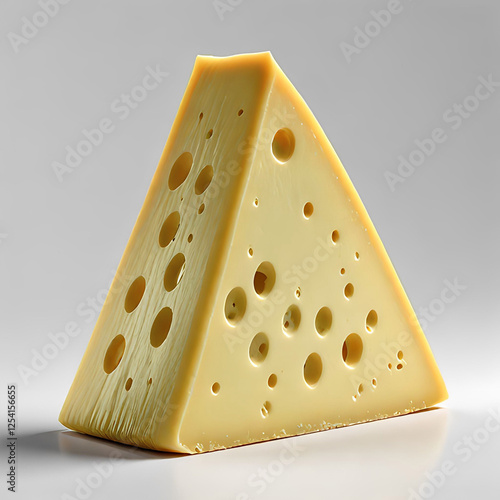 piece of Swiss cheese isolated