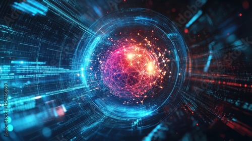 Quantum Core Glowing Under Floating Qubit Projection