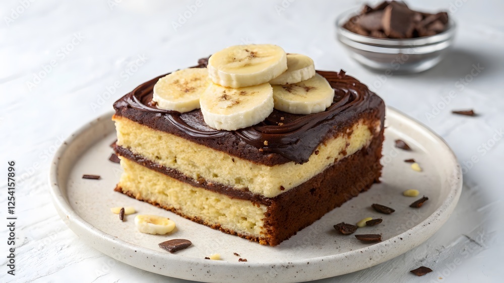 Chocolate Banana Cake Slice Chocolate Banana Cake Slice