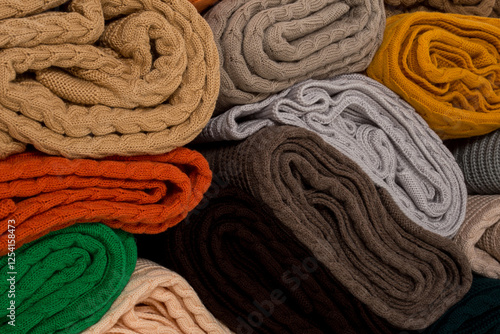 stack of colorful towels