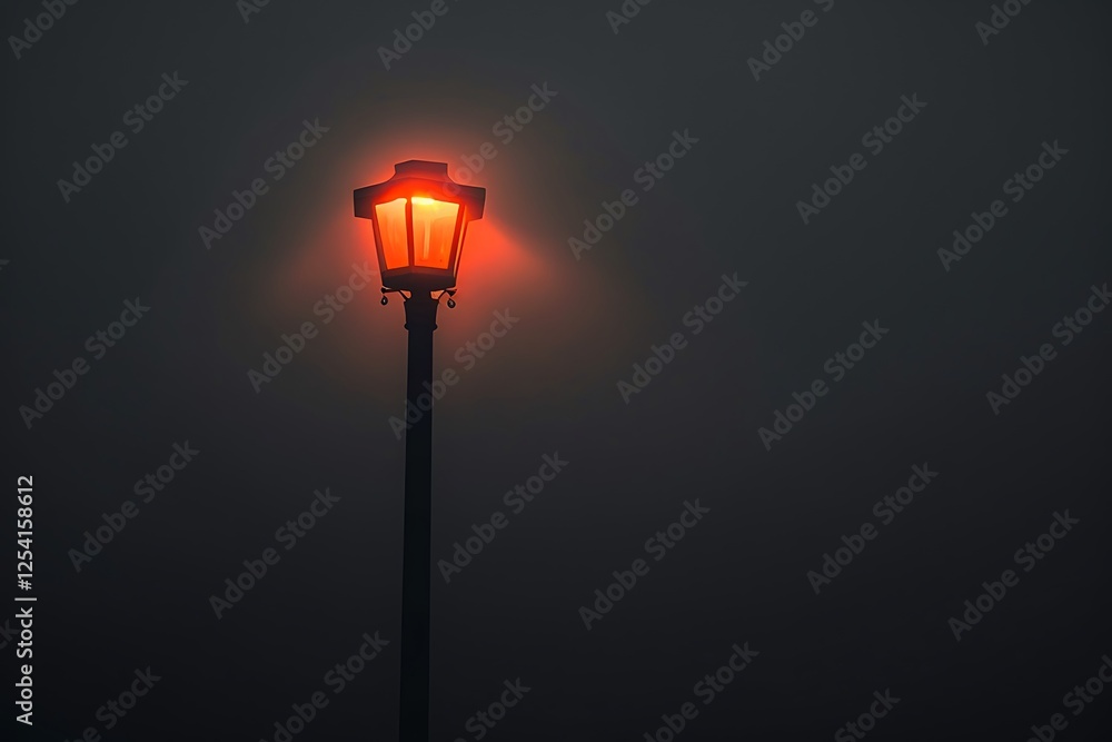 Street lamp on pole, black background, foggy night, orange light from top, minimalist style, low angle, wide-angle lens, shallow depth of field, dark cinematic mood. Street lamp on pole, black background, foggy night, orange light from top, minimalist style, low angle, wide-angle lens, shallow depth of field, dark cinematic mood.