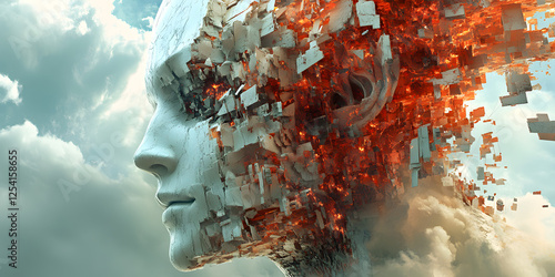 Futuristic Artificial Intelligence Vision: Vibrant 3D Design in Surreal Robotic Dreamscape