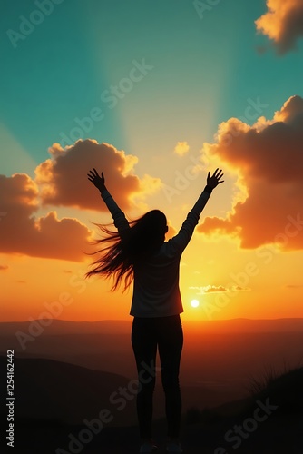 Silhouette of a Woman at Sunset | Stunning Sunset Photography