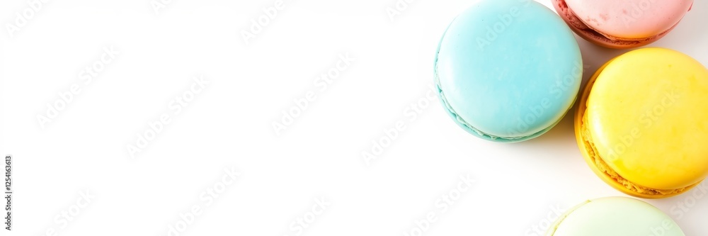 Colorful macarons with a cheerful mood on a white background Colorful macarons with a cheerful mood on a white background