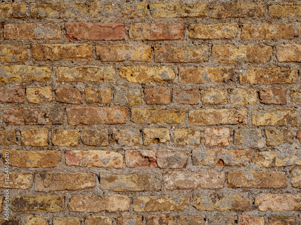 A brick wall with a brown and red color. The wall is made of bricks and has a rough texture, Background for design A brick wall with a brown and red color. The wall is made of bricks and has a rough texture, Background for design