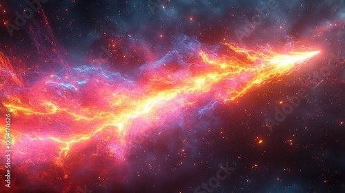 Wallpaper Mural A vibrant cosmic scene depicting fiery energy in a nebula-like formation. Torontodigital.ca