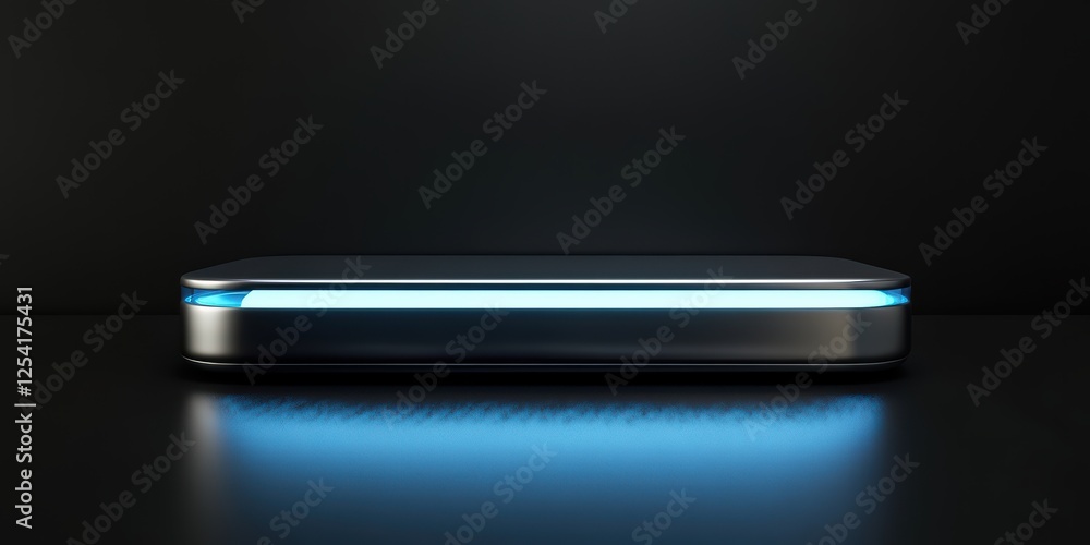 Minimalist silver and blue light reflections on a glossy black surface. Modern tech aesthetic
Minimalist silver and blue light reflections on a glossy black surface. Modern tech aesthetic