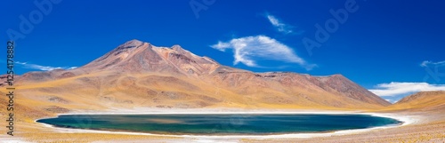 Panoramic view of the Miniques lagoon and mountains