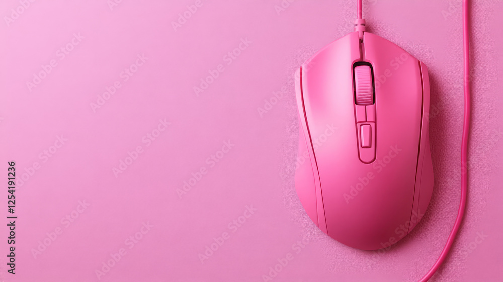Classic Precision: Wired Mouse on Mousepad Against Soft Pink Background
Classic Precision: Wired Mouse on Mousepad Against Soft Pink Background