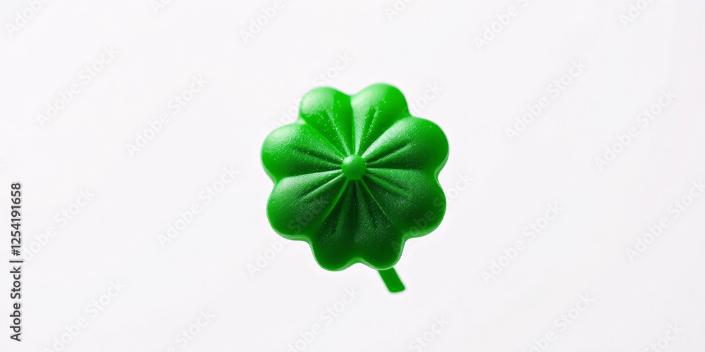Fototapeta premium green four-leaf clover isolated on white background