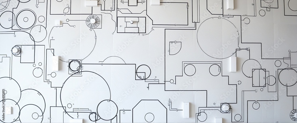 Obraz premium Contemporary Wallpaper Art with Technical Design Elements