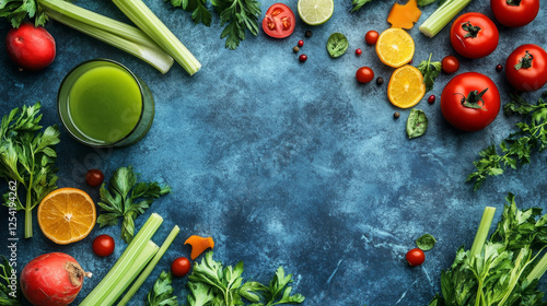 Wallpaper Mural  Fresh & Nourishing: Glass of Celery Juice with Vegetables on a Table

 Torontodigital.ca