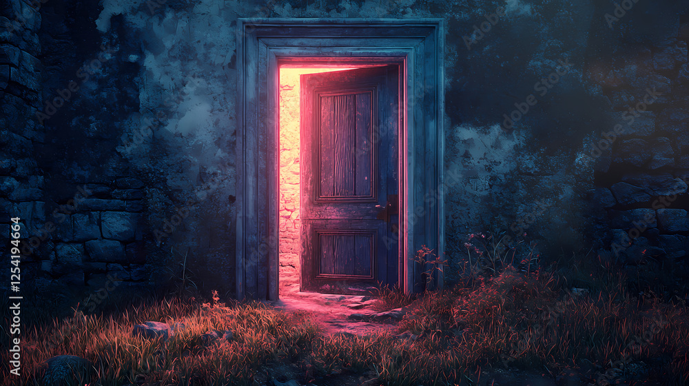 Unraveling the secrets of a dark dimension door hidden in the ruins of an abandoned castle. Unraveled Dimensions. Illustration Unraveling the secrets of a dark dimension door hidden in the ruins of an abandoned castle. Unraveled Dimensions. Illustration
