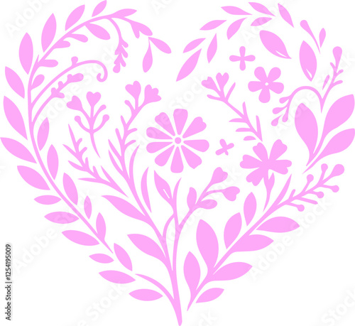 pink floral heart