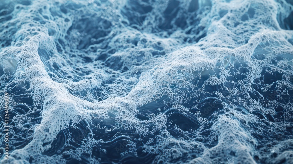 Fototapeta premium Abstract Blue And White Sea Foam Texture