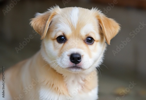 Adorable Small Puppy with an Innocent Expression photo