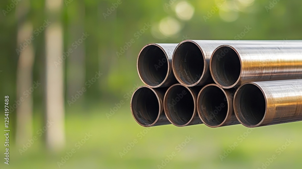 Stack Of Rusty Metal Pipes Outdoors Stack Of Rusty Metal Pipes Outdoors