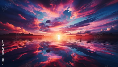 sunset over the sea