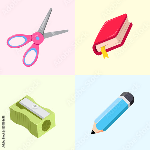 Set of office and school tools