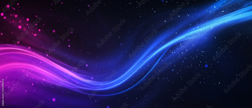 Obraz premium Abstract cosmic wave, digital art, dark background, website design