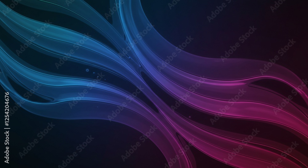 Obraz premium Organic flowing lines with metallic gradients and smooth textures