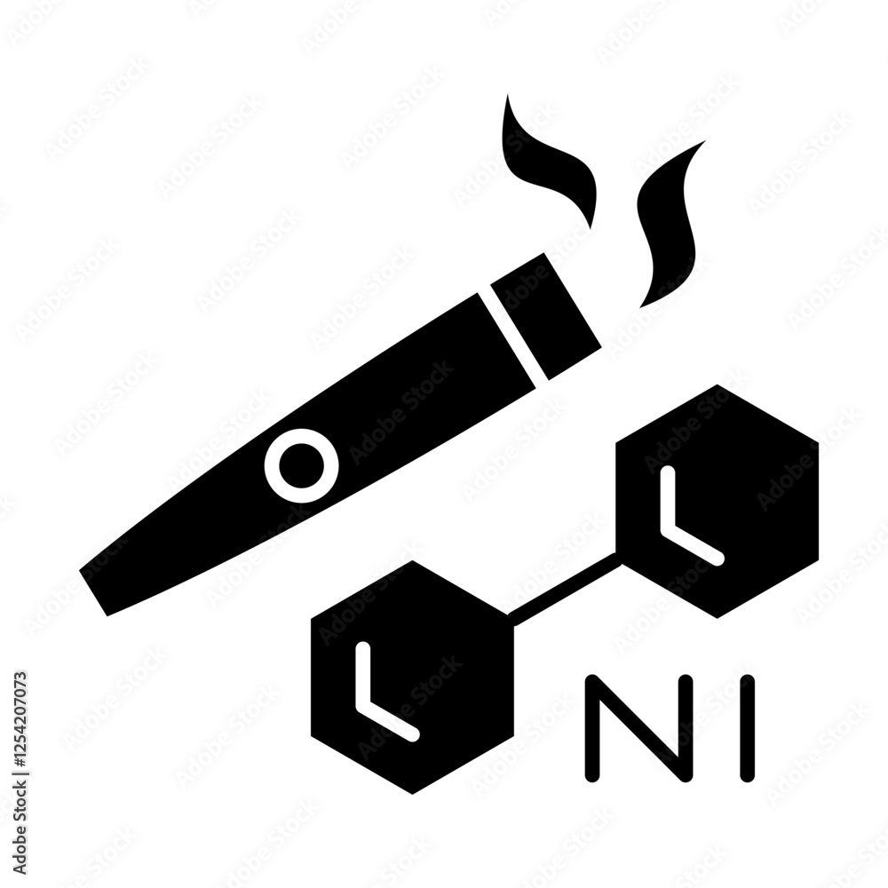 Nicotine Icon, Cigarette, Toxic, Vaping Nicotine Icon, Cigarette, Toxic, Vaping