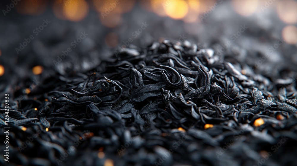 Heap of black ash, fire remnants, close-up Heap of black ash, fire remnants, close-up
