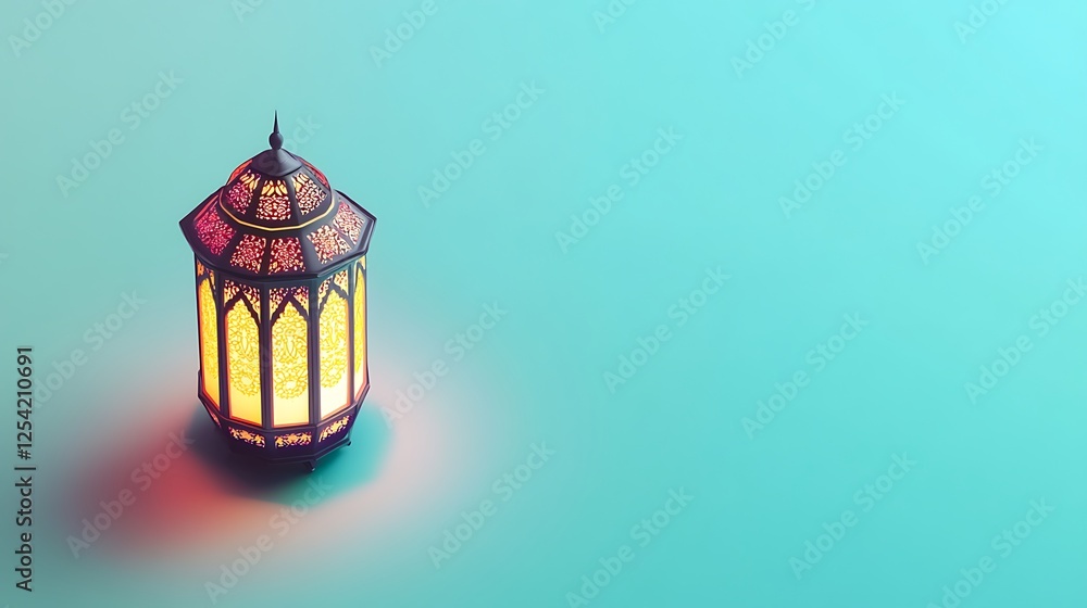 isometric 3d islamic lantern on blank space background isometric 3d islamic lantern on blank space background