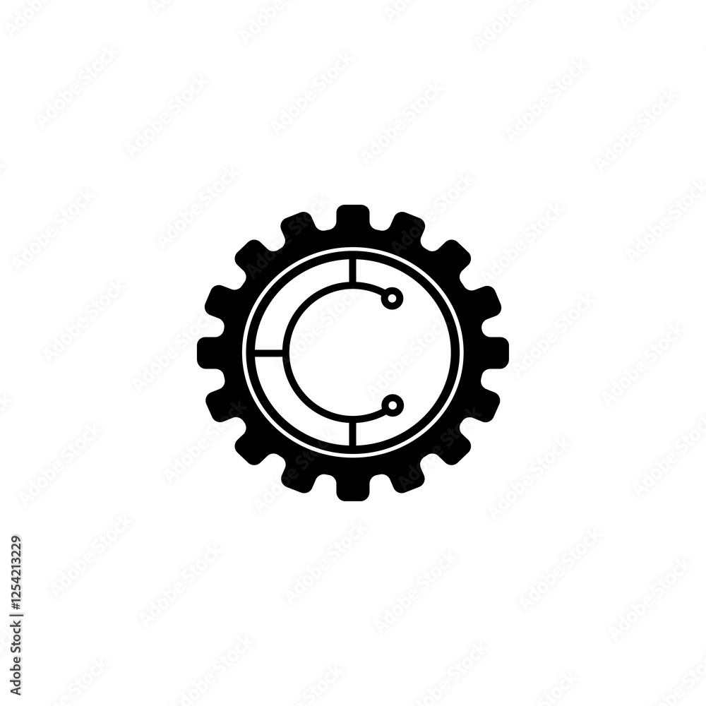 letter C logo template design setting illustration wheel circle vector letter C logo template design setting illustration wheel circle vector