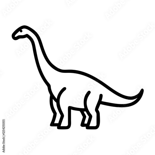 Silhouette of a brachiosaurus dinosaur with long neck and tail.
