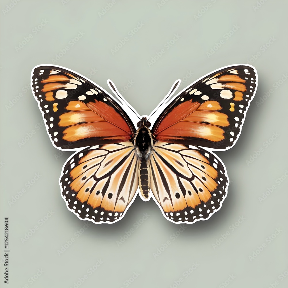 Obraz premium Striking Orange Butterfly Wings, Natures Detailed Artwork