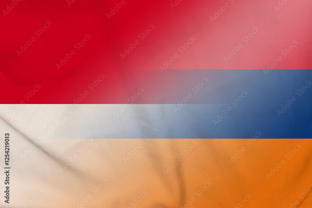 Fototapeta premium Indonesia and Armenia government flag international negotiation ARM IDN